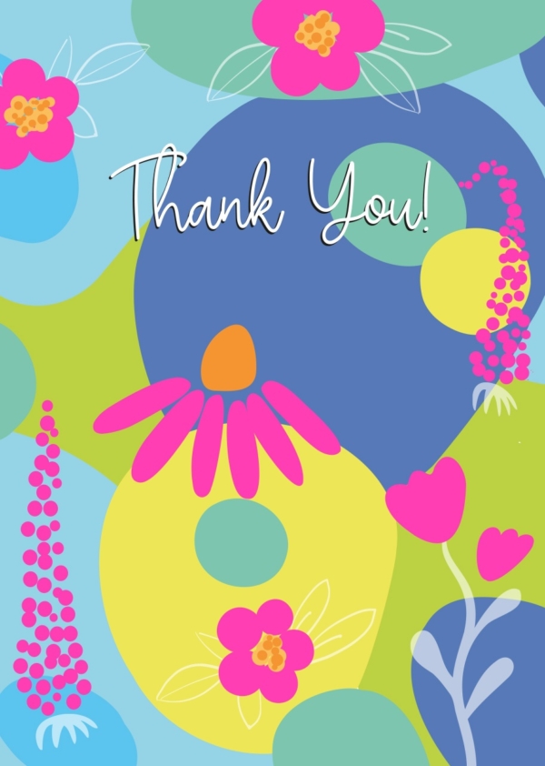 Thank you Notecard - From a set of four different notecards