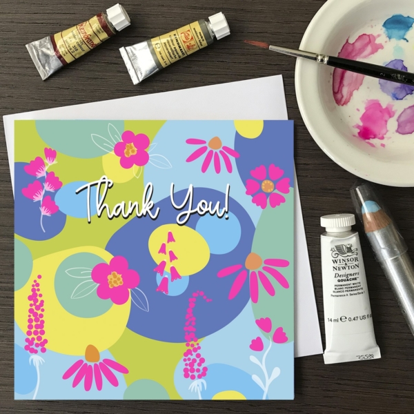Thank you! High quality greeting card, blank inside.