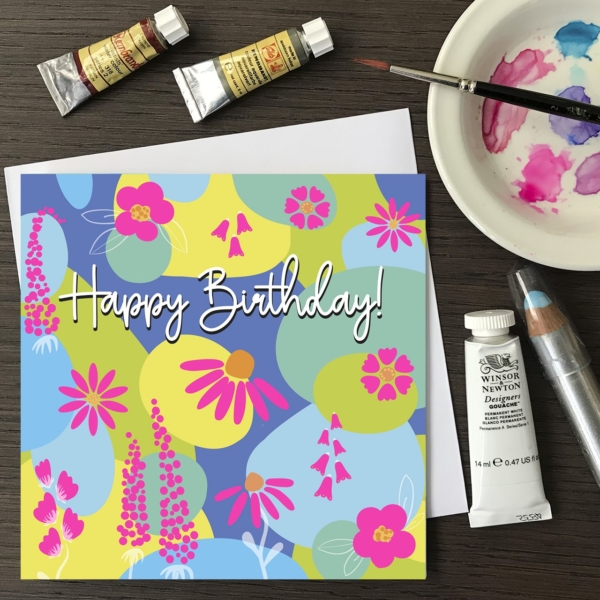 Happy Birthday! High quality greeting card, blank inside.
