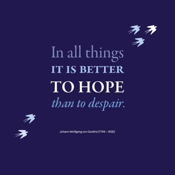 In all things it is better to hope than to despair