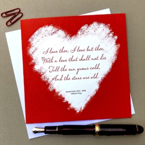 I love thee, I love but thee Greeting card Valentines